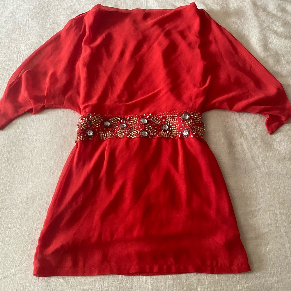 Red cocktail dress